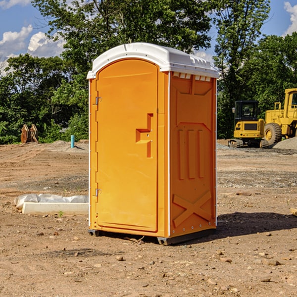 how often are the portable restrooms cleaned and serviced during a rental period in Coloma WI